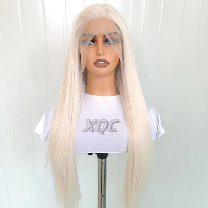 Lace Front Kiara Platinado Fibra Premium