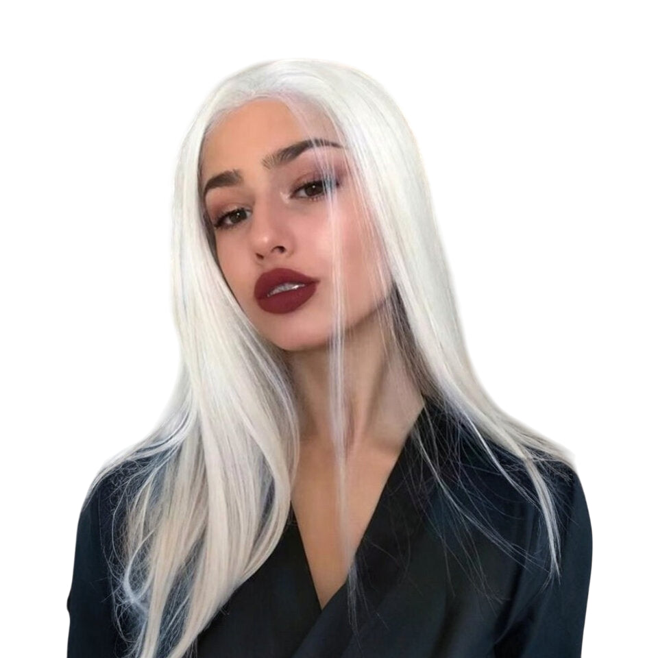 Lace Front Kiara Platinado Fibra Premium