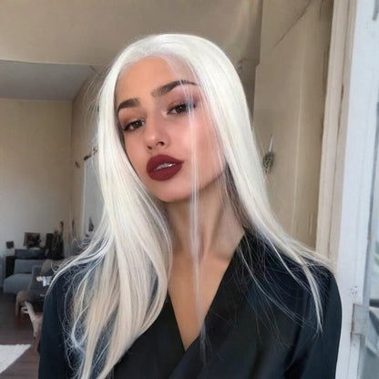 Lace Front Kiara Platinado Fibra Premium